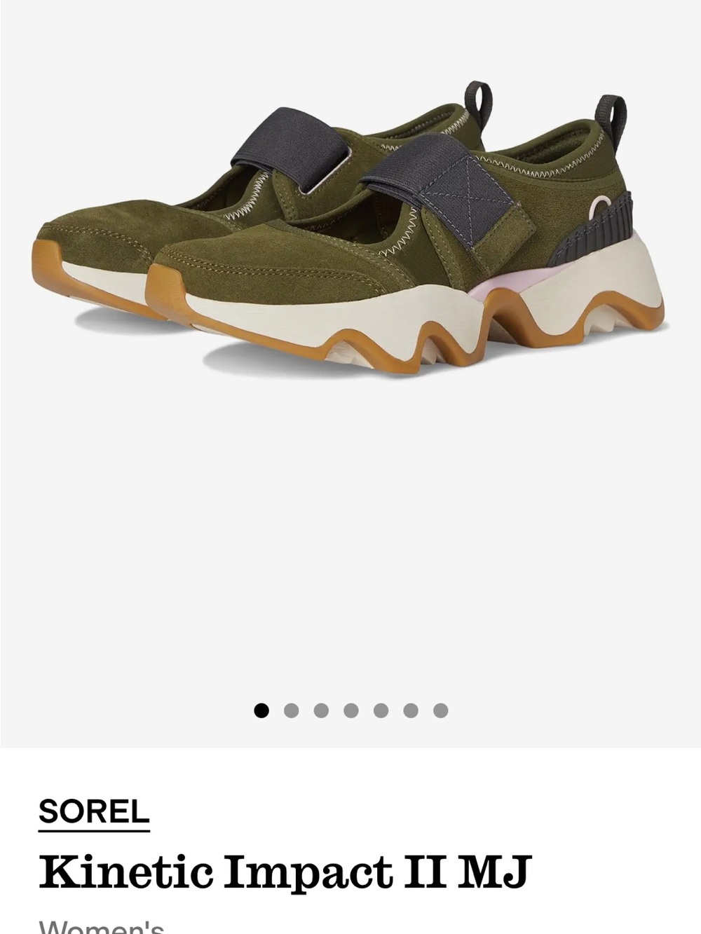 Sorel Kinetic MJ Olive Green Suede Slip-On Sneakers with Chunky Sole - Picture 11 of 12